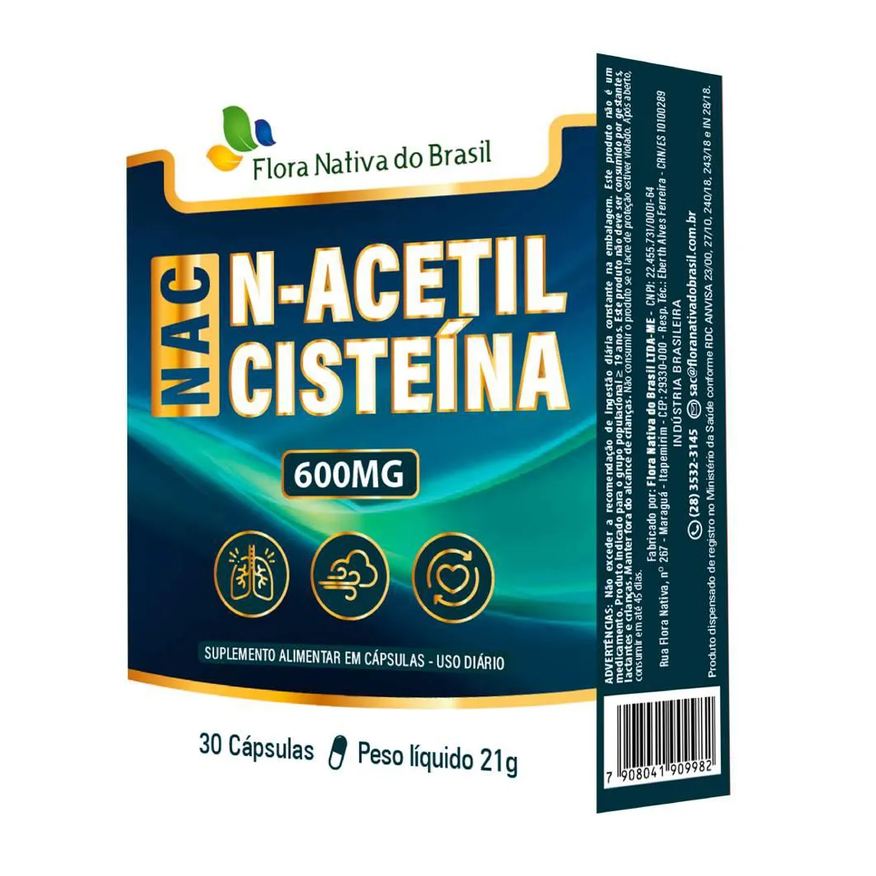 Flora Nativa Do Brasil Nac (acetilcisteina) 600mg 30 cápsulas - Flora Nativa