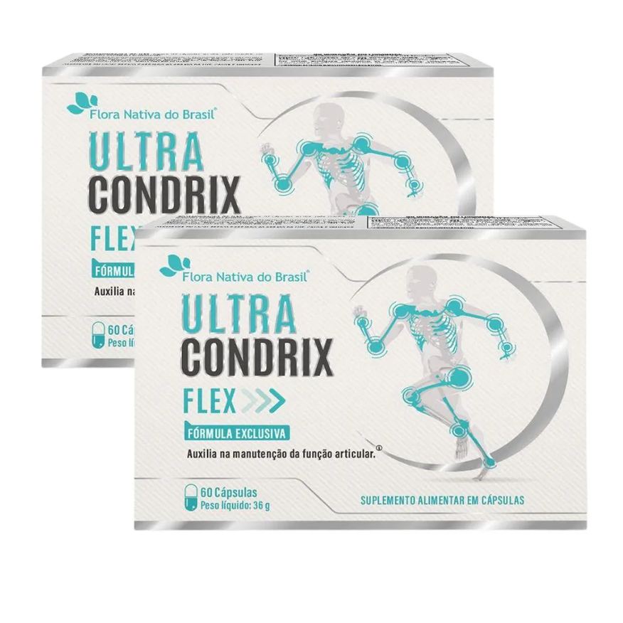 Flora Nativa Do Brasil Kit 2x Ultra Condrix Flex (colágeno Tipo 2, Curcumina, Msm, Ácido Hialurônico e Vitaminas) 60 cápsulas - Flora Nativa