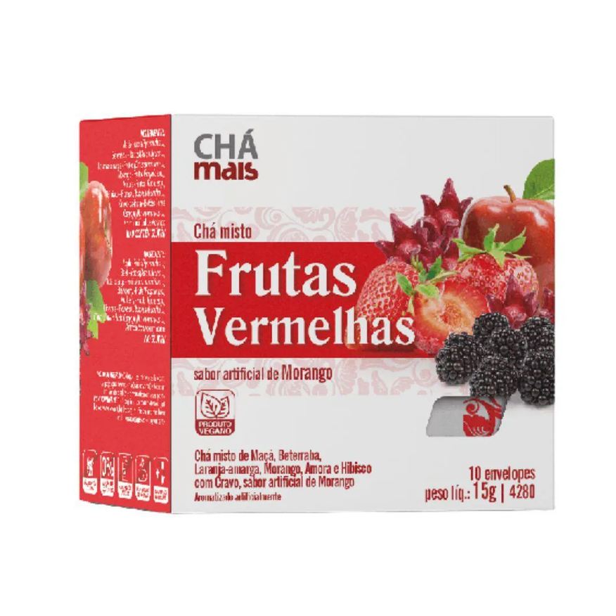 Clinic Mais Chá Misto de Frutas Vermelhas 10 Sachês - Chá Mais
