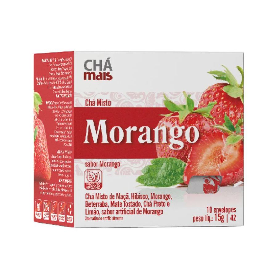 Clinic Mais Chá Misto de Morango 10 Sachês - Chá Mais