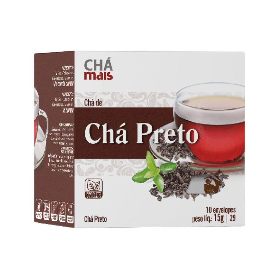 Clinic Mais Chá de Chá Preto 10 Sachês - Chá Mais