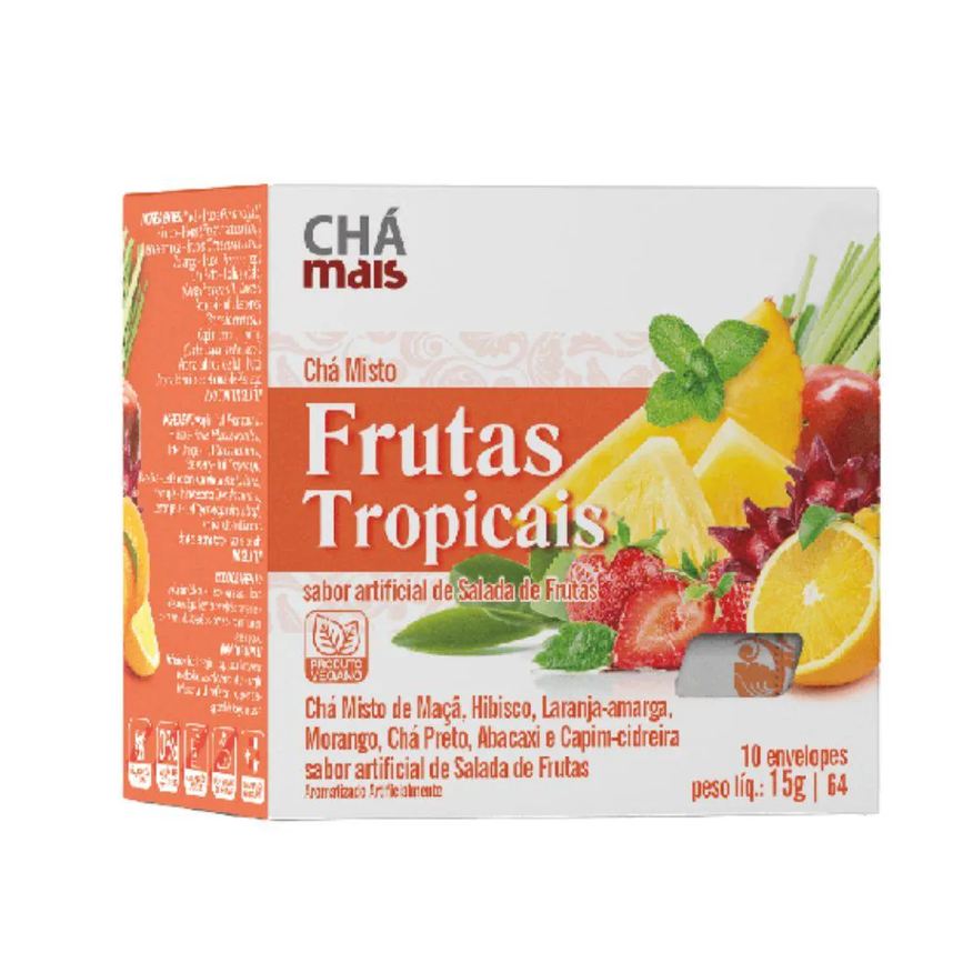 Clinic Mais Chá Misto de Frutas Tropicais 10 Sachês - Chá Mais