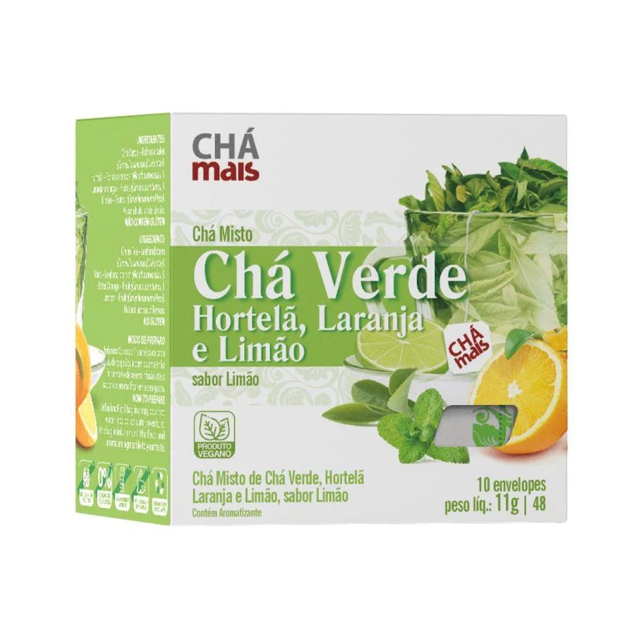 Clinic Mais Chámistodecháverde,hortelã,laranjaelimão10sachês-chámais