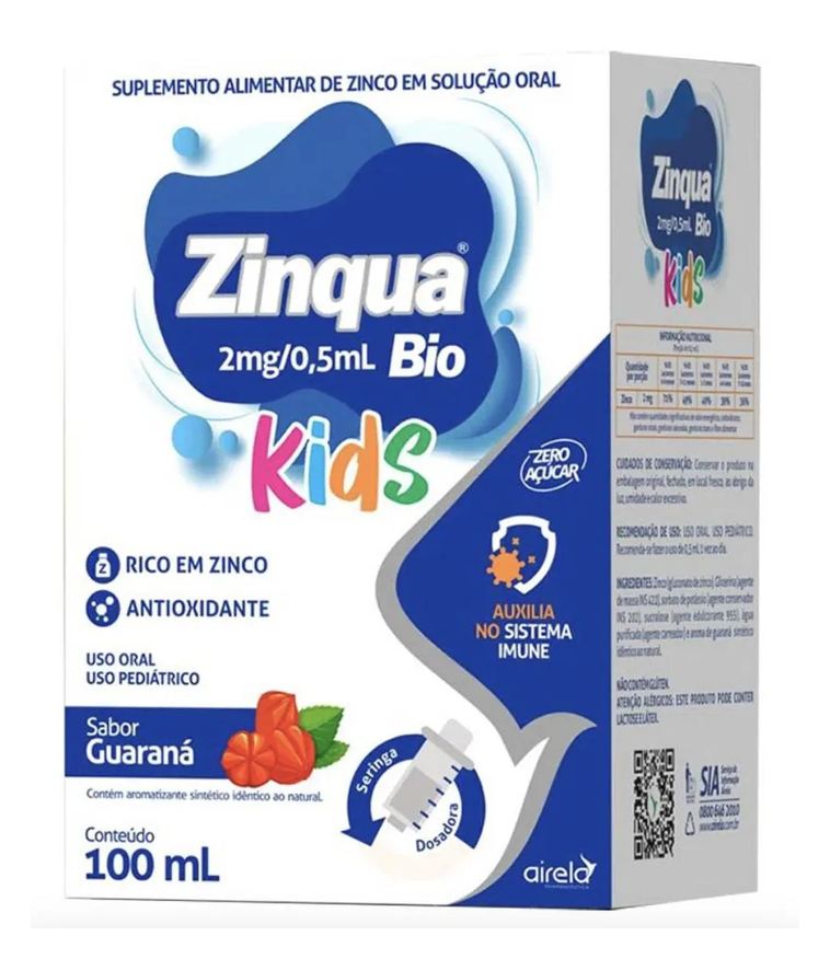 Airela Zinqua Bio Kids 100ml Suplemento Rico em Zinco