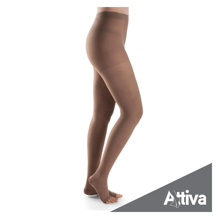 Attiva Meia Calca Media Compressao 18-21 Fem Aberta Natural Escuro G