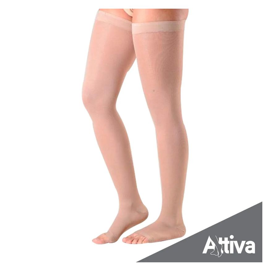 Attiva Meia Coxa 7/8 Media Compressao 18-21 Fem Aberta Natural M