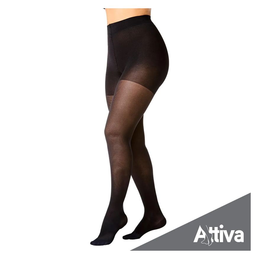 Attiva Meia Calca Alta Compressao 20-30 Fem Fechada Preta P