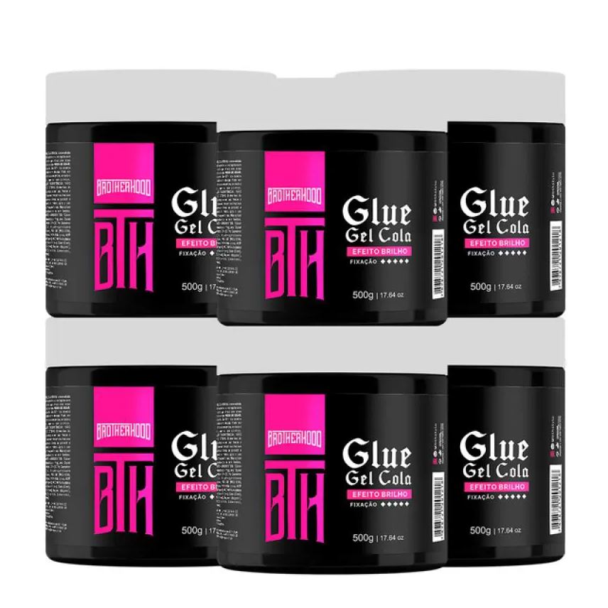 Leite Rosas Kit 06 Gel Cola Incolor Glue Bth 500g