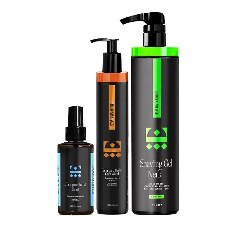 Embaixador Shaving Gel Menthol + Óleo Goot + Balm Goot Wood 750ml