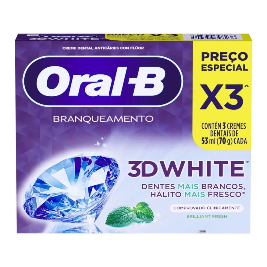 Oral-b Creme Dental 3d White Brilliant Fresh 70g