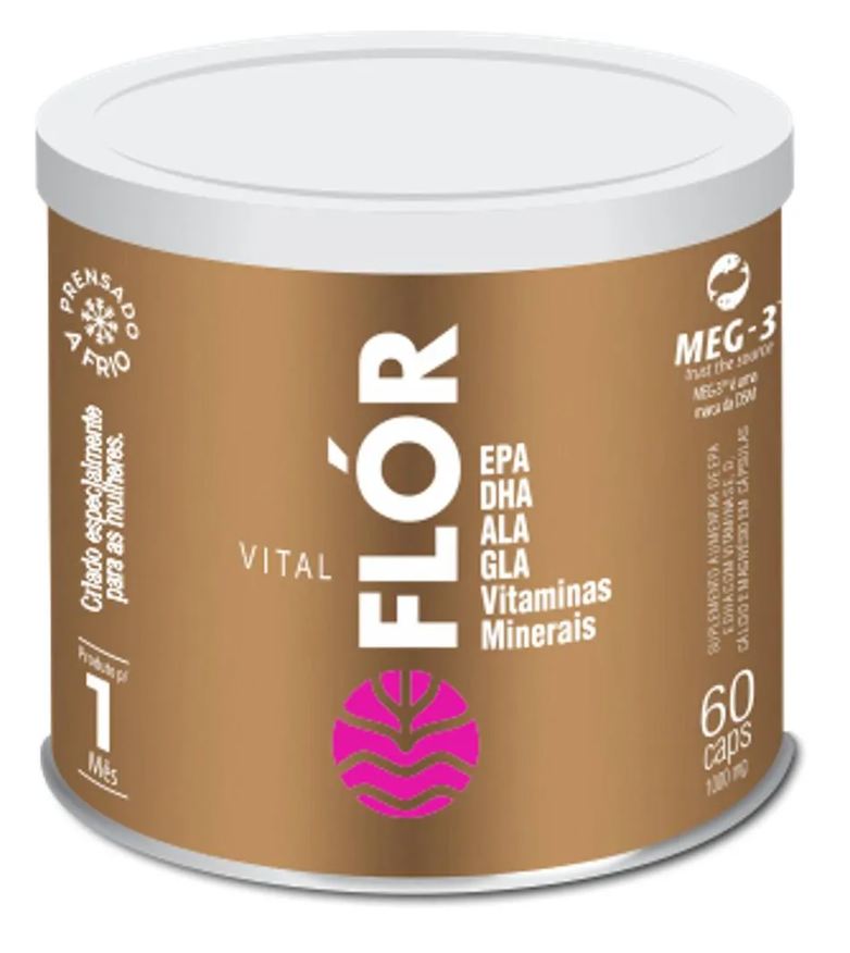 Vital Âtman VITAL FLOR - 60 CáPSULAS - ÔMEGA 3, ÓLEO DE PEIXE, BORRAGEM E LINHAçA