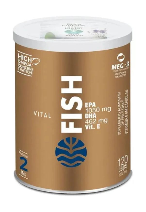 Café-Café VITAL FISH - 120 CáPSULAS - VITAL ÂTMAN, VITAL ATMAN OMEGA 3 DHA E EPA 1000mg