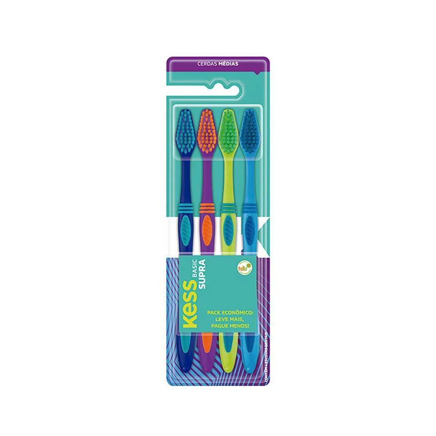 Kess Pack Escova Dental Basic Supra (4 Unidades)