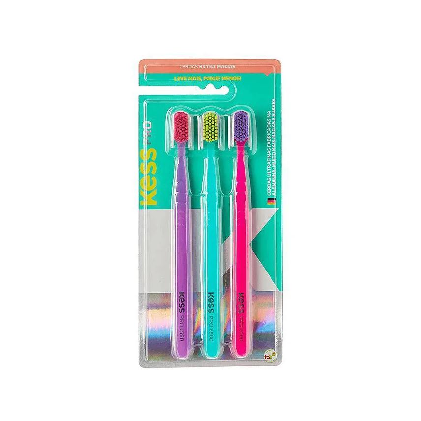 Kess Pack Escovas Dentais Pro Extra Macias (3 Unidades)