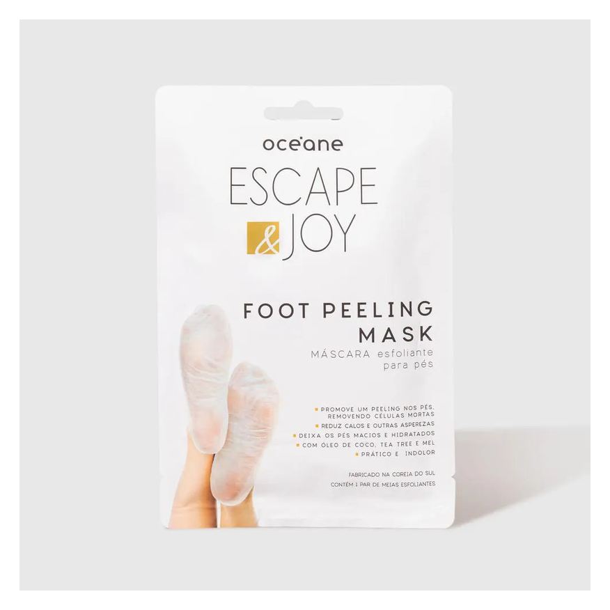 esfoliante máscara para pés com óleo de coco - foot peeling mask 1 par