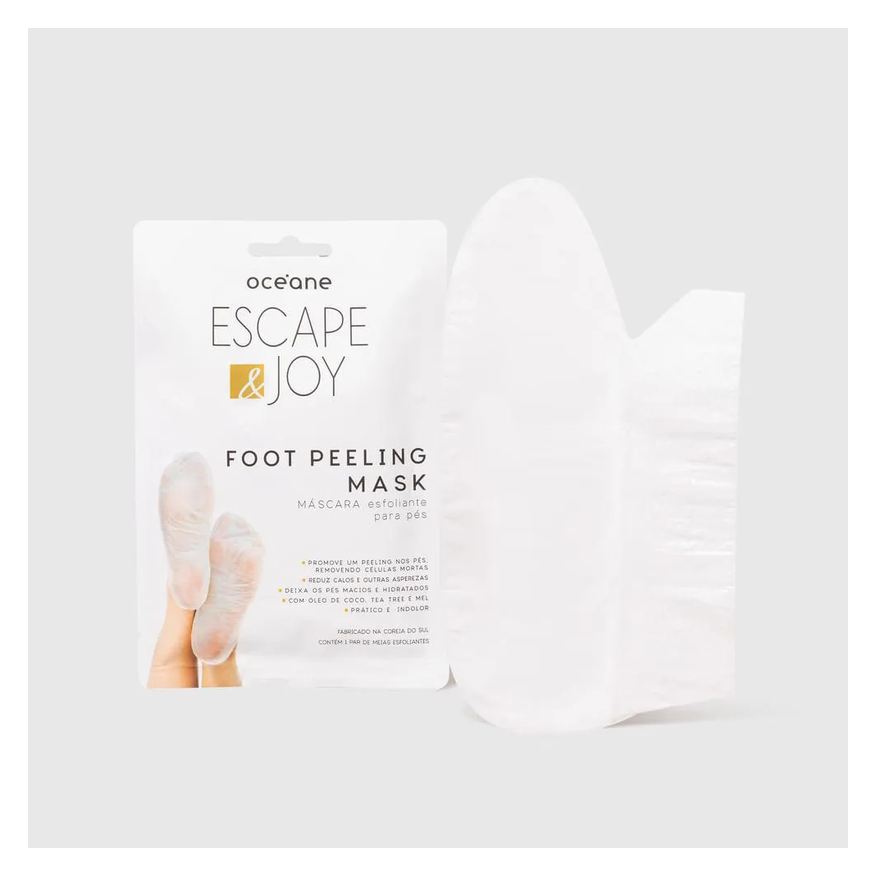 esfoliante máscara para pés com óleo de coco - foot peeling mask 1 par