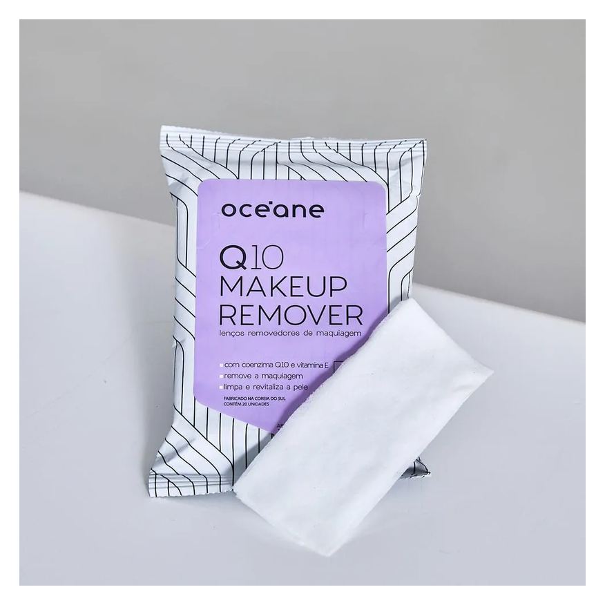Océane Lenços Demaquilantes C/ Q10 e Vitamina e - Q10 Makeup Remover 20un
