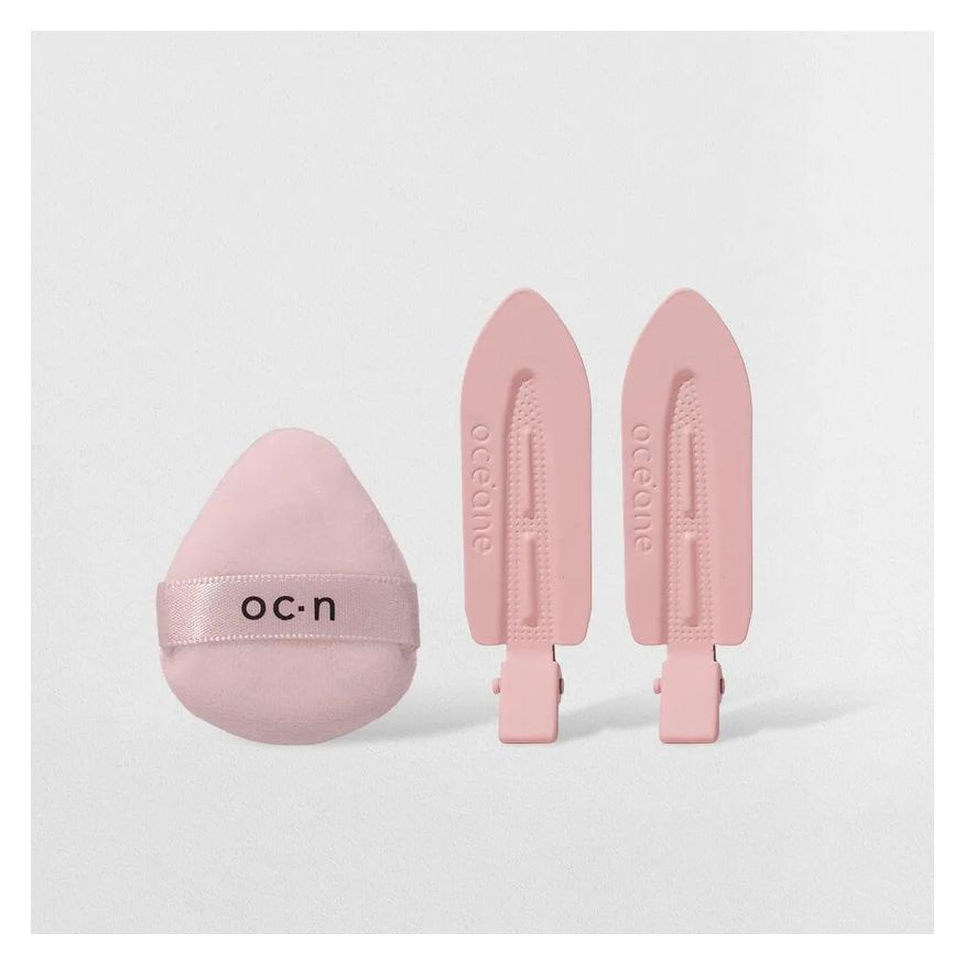 Océane Kit Acessórios para Make Presilha de Cabelo Rosa + Mini Esponja Edition (2 Produtos)