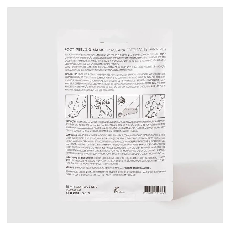 Pés Kit Renovados - Máscara Esfoliante Para Pés (3 Produtos)