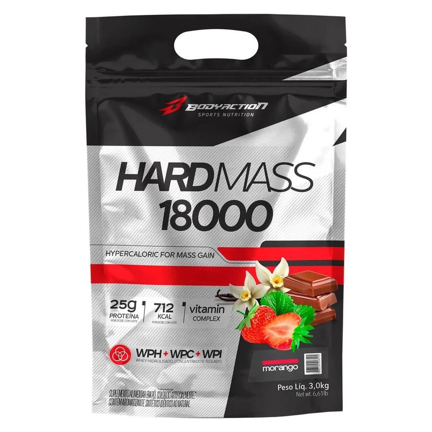 Body Action Suplemento Hard Mass 18000 Morango 3kg
