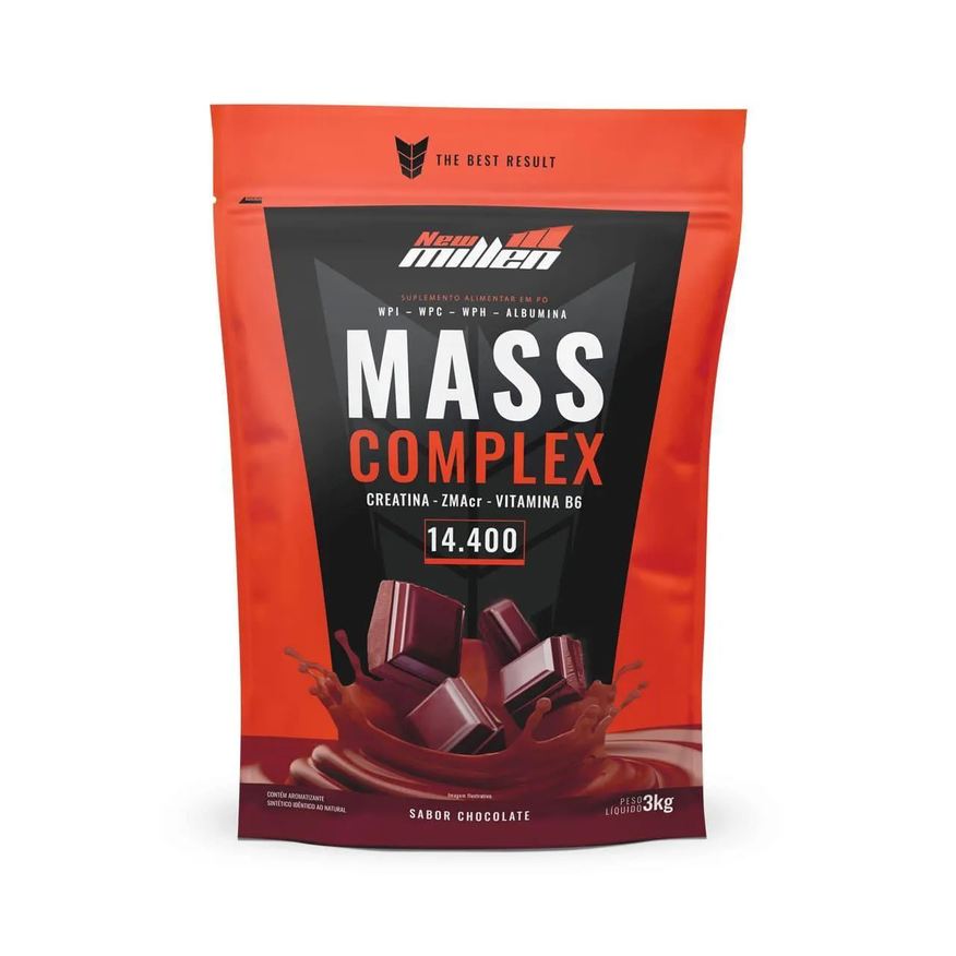 New Millen Hipercalórico Mass Complex 14400 Chocolate Refil 3kg