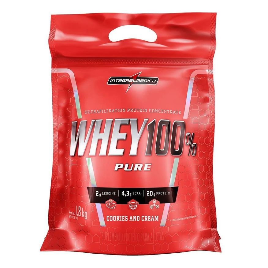 Integralmédica Whey 100% Pure - 1800g Refil Cookies And Cream
