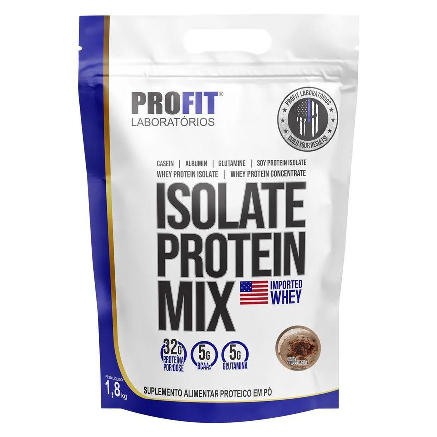 Profit Laboratório Proteína Isolada em Pó Profit Laboratórios Isolate Protein Mix Chocomalte Refil 1,8kg