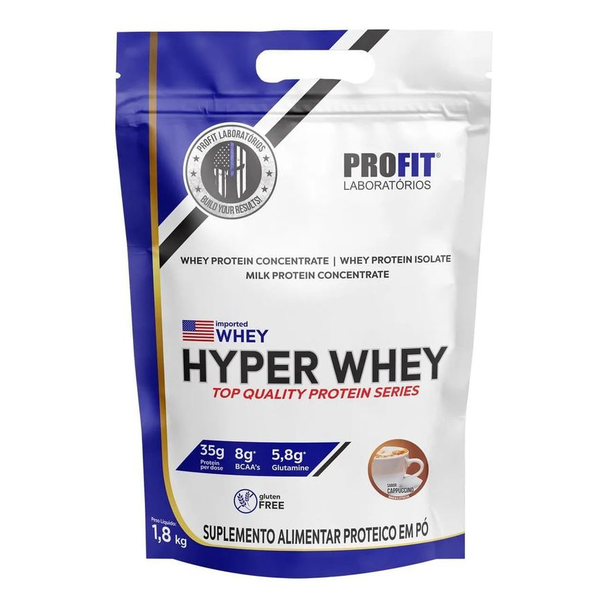 Profit Laboratório Hyper Whey - 1800g Refil Cappuccino - Profit
