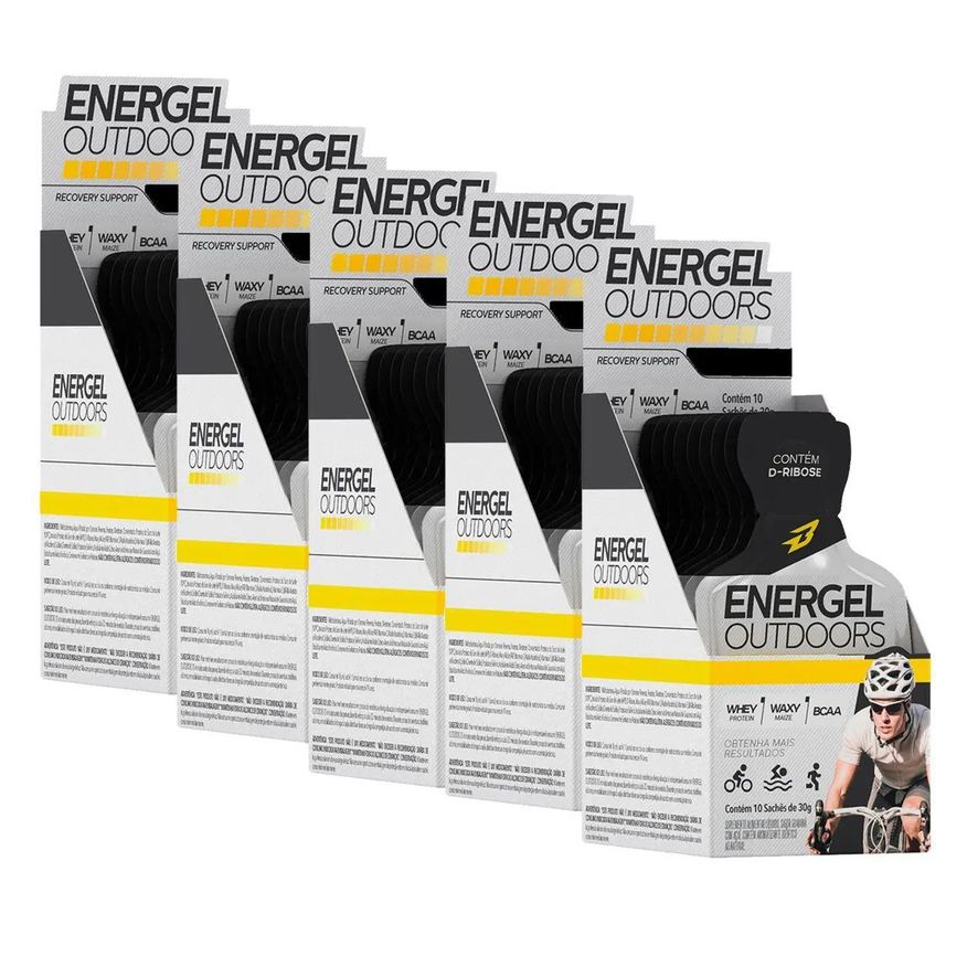 Body Action Kit Energético em Gel Energel Outdoors Morango Silvestre Sachê 50 unidades