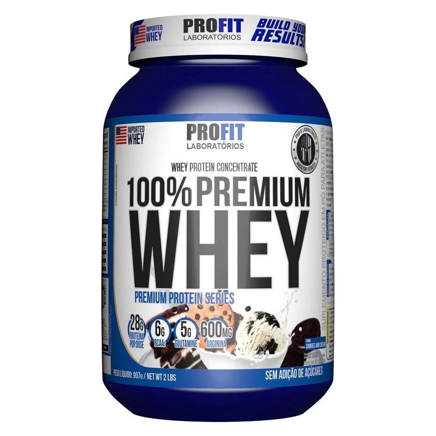 Profit Laboratório 100% Whey Premium - 907g Cookies And Cream - Profit