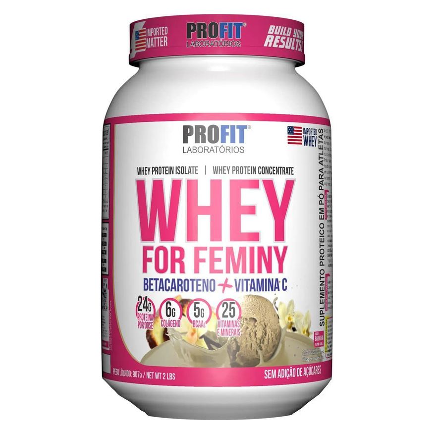 Profit Laboratório WHEY FOR FEMINY - 907g BAUNILHA - PROFIT LABORATóRIOS