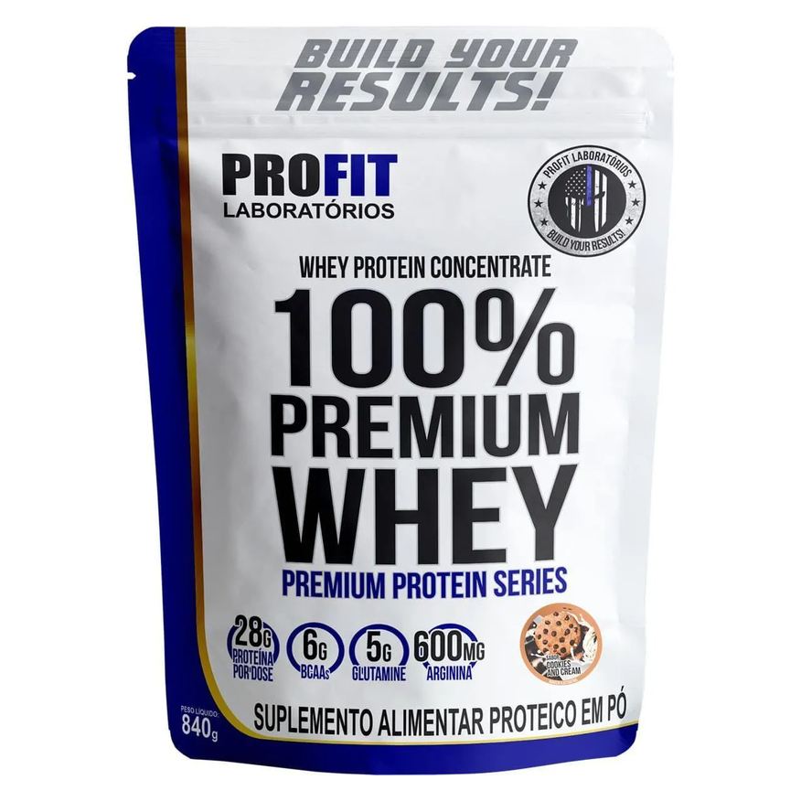 Profit Laboratório 100%Whey Premium - 840g Refil Cookies And Cream - Profit Laboratórios