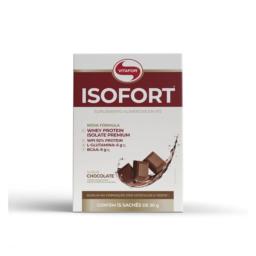 Vitafor Whey Protein Isolado Isofort Neutro Sachê 30g