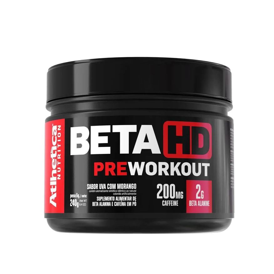 Atlhetica Nutrition Pré-Treino Athletica Nutrition Beta Alanina + Cafeína Beta HD Uva com Morango 240g