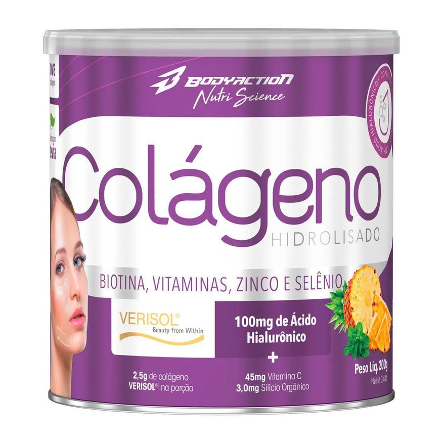 Body Action Colágeno Verisol com Hialurônico - 200g Abacaxi com Hortelã - Bodyaction