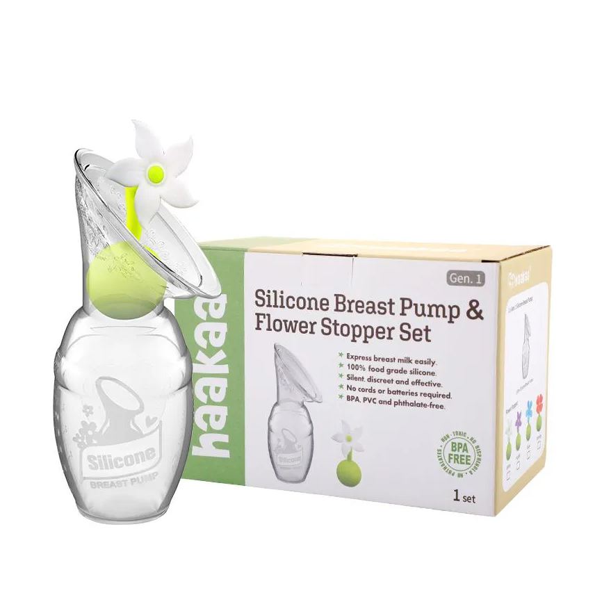 Haakaa Bomba de Tirar Leite Manual 100% Silicone Tampa em Flor 100ml