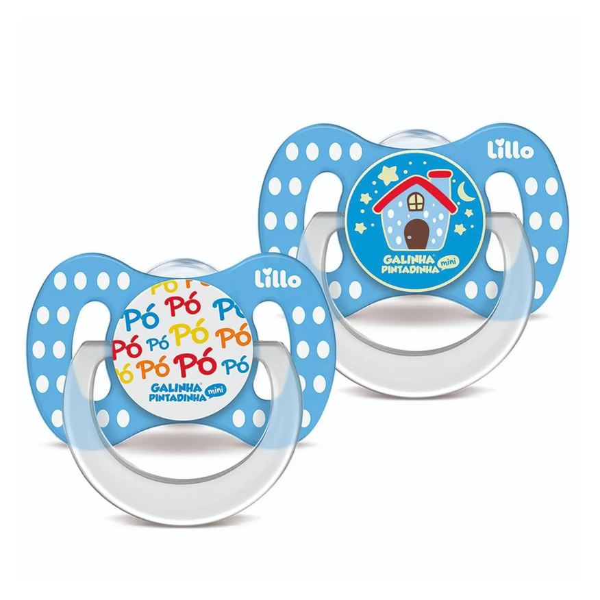 Lillo Kit 2 Chupetas Brilha No Escuro Galinha Pintadinha 6M+