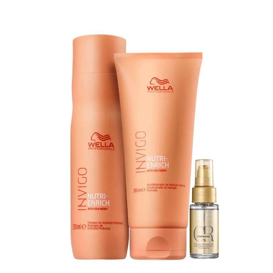 Wella Professionals Kit Enrich Shampooo, Condicionador e Oil Reflections 30ml