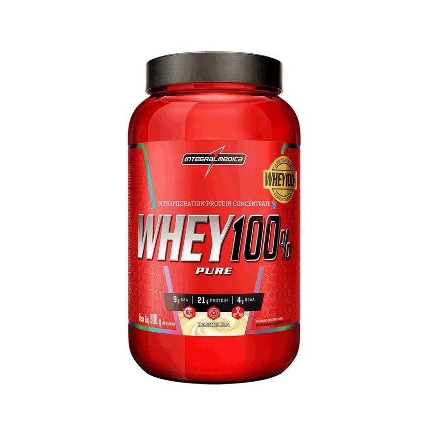Integralmédica Whey 100% Pure Pote (907g) - Sabor: Baunilha (900g)