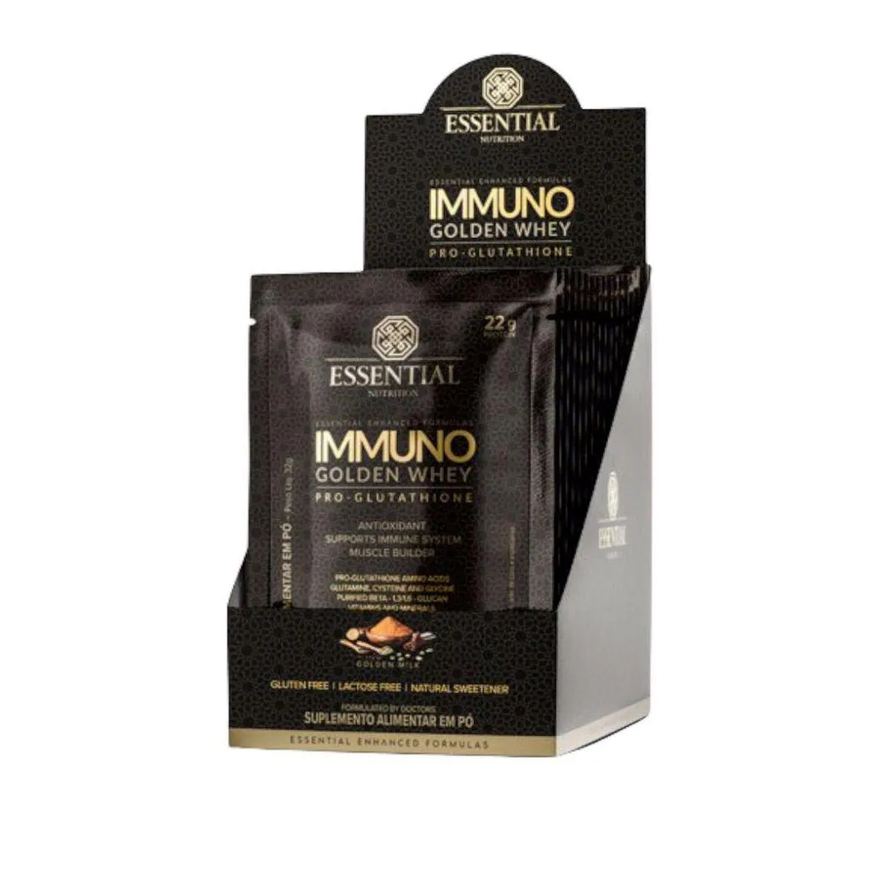 Essential Nutrition Immuno Golden Whey Pro Glutathione (display 480g/15ds) - Sabor: Golden Milk