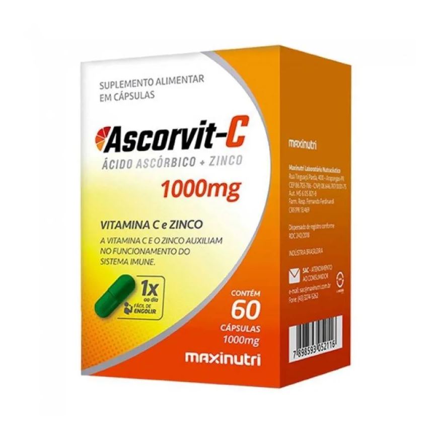 Maxinutri Ascorvit-c 1000mg (60 Cápsulas) - Padrão: Único