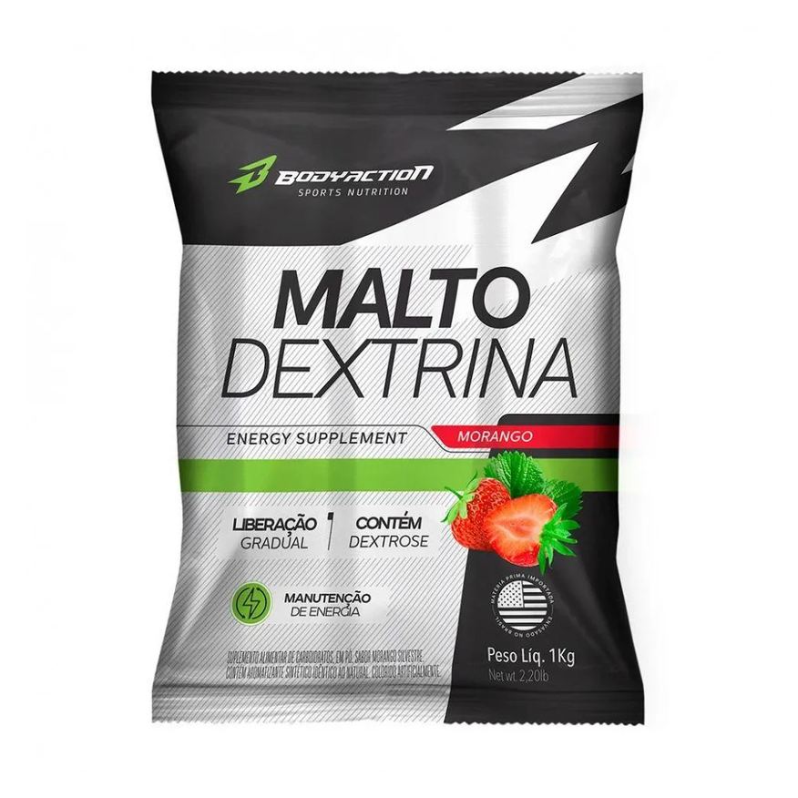 Body Action Maltodextrina Malto Dextrin Morango Silvestre 1kg