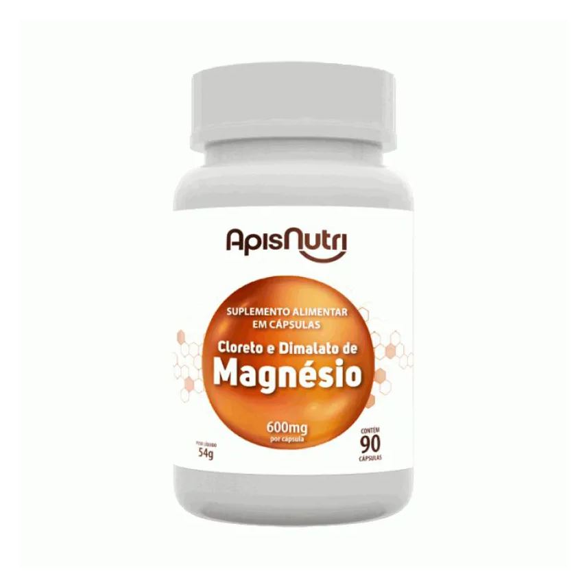 Apisnutri Cloreto e Dimalato de Magnésio - 600mg (90 Cápsulas) - Padrão: Único