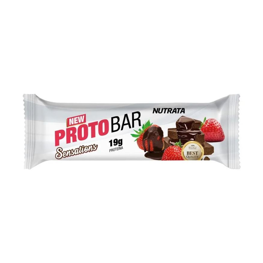 Nutrata Barra de Proteína Protobar Chocolate Meio Amargo com Recheio de Morango 70g
