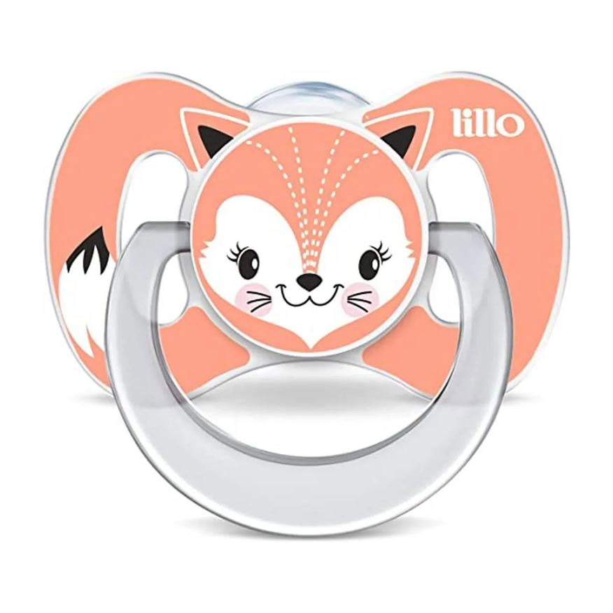 Lillo Chupeta Bico de Silicone Funny Animais 0M+ Rosa