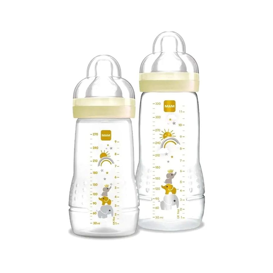 MAM Kit Mamadeira Easy Active 2M+ Neutra 270ml + 330ml