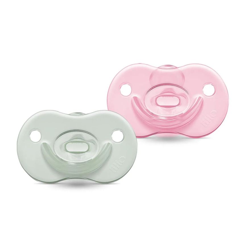 Lillo Kit 2 Chupetas 100% Silicone Calming Night Day 6M+ Rosa