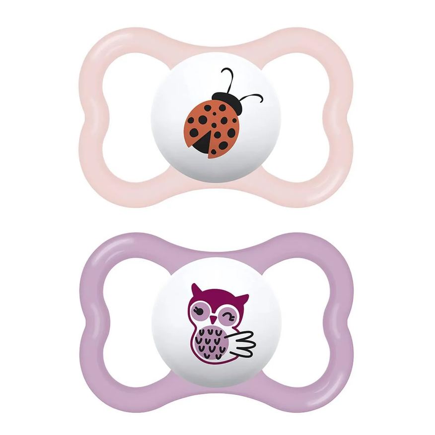 Mam Kit com 2 Chupetas Supreme Bico de Silicone 6M+ Rosa