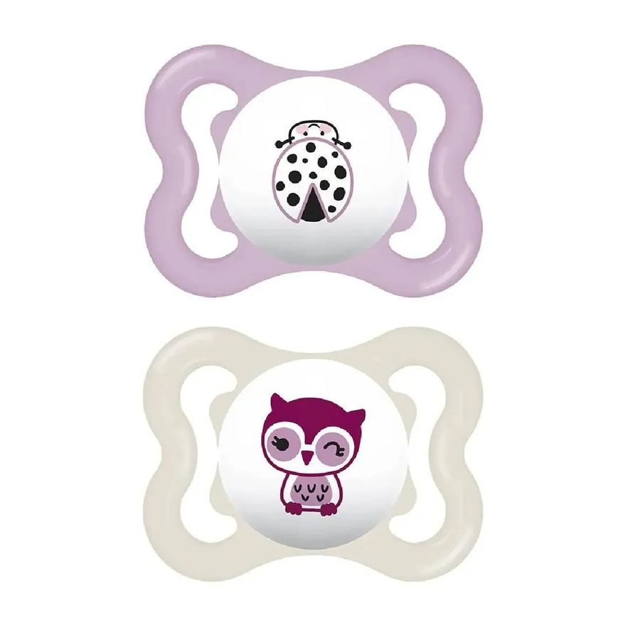 Mam Kit com 2 Chupetas Supreme Bico de Silicone 0m+ Rosa