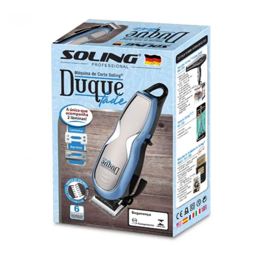 de Máquina Corte Soling Duque Fade Cordless White Bivolt